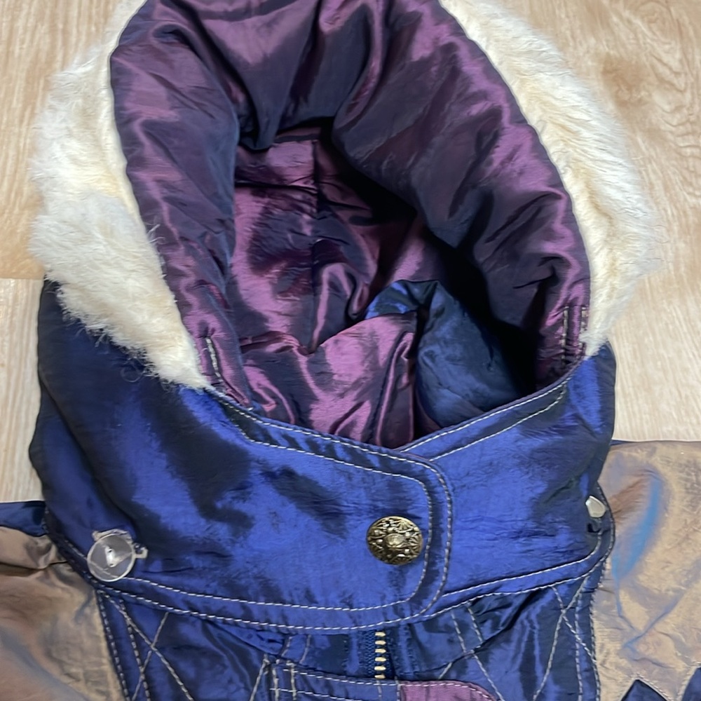 VTG Rothschild Storm Stopper Faux Fur Trimmed Hooded Girls 7/8 Jacket Unique - Picture 6 of 9